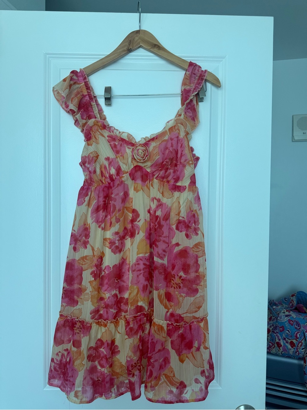 Mimi Chica Pink Floral and Cream Sundress